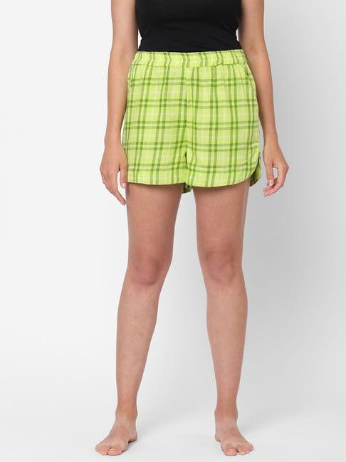 mystere paris green checks shorts