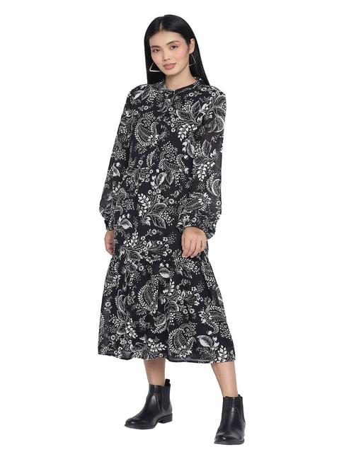 oxolloxo black floral print dress