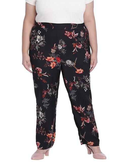 oxolloxo black floral print pants