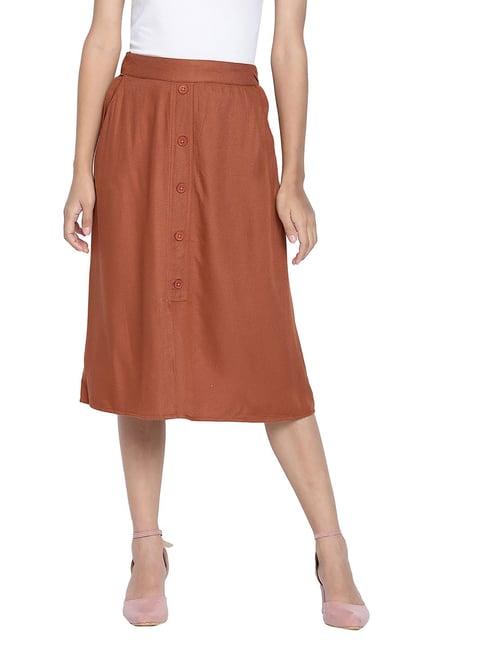 oxolloxo brown knee length skirt