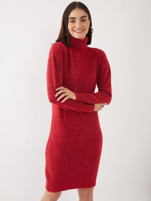 zink london red textured dress