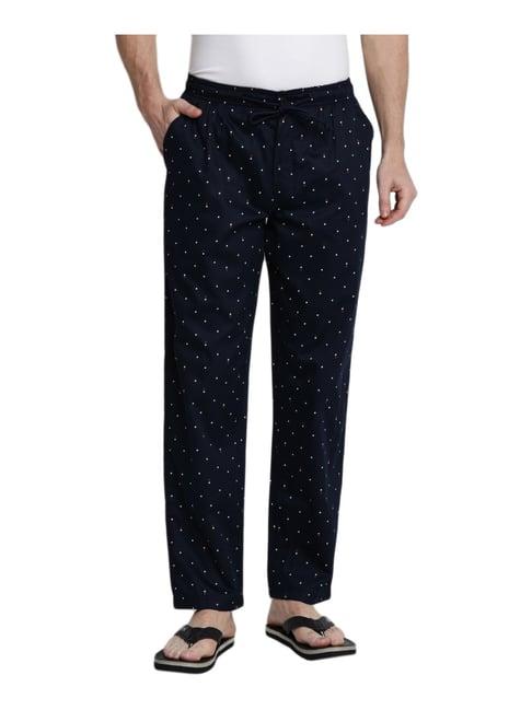 van heusen navy regular fit printed pyjamas