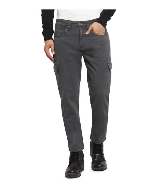 royal enfield grey regular fit cargos