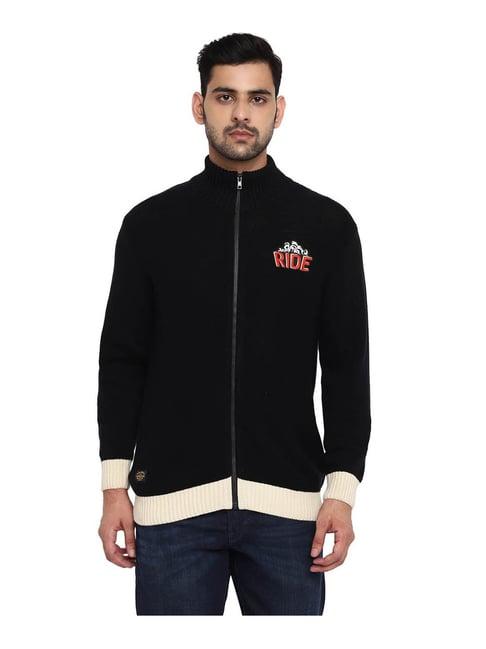 royal enfield black regular fit sweater