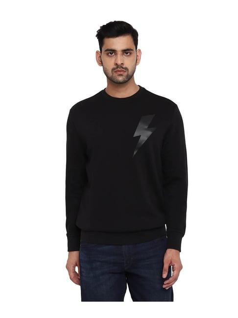 royal enfield black self print sweatshirt