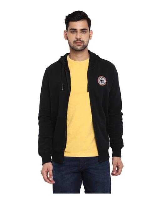 royal enfield black regular fit hooded sweatshirt