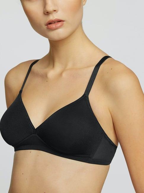 yamamay black non wired padded demi cup bra