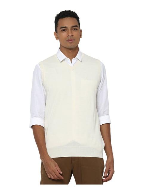 allen solly cream regular fit sweater