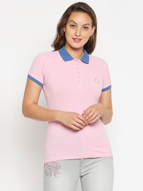 being human pink polo t-shirt