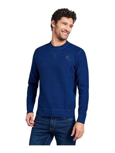 beverly hills polo club navy cotton regular fit sweater