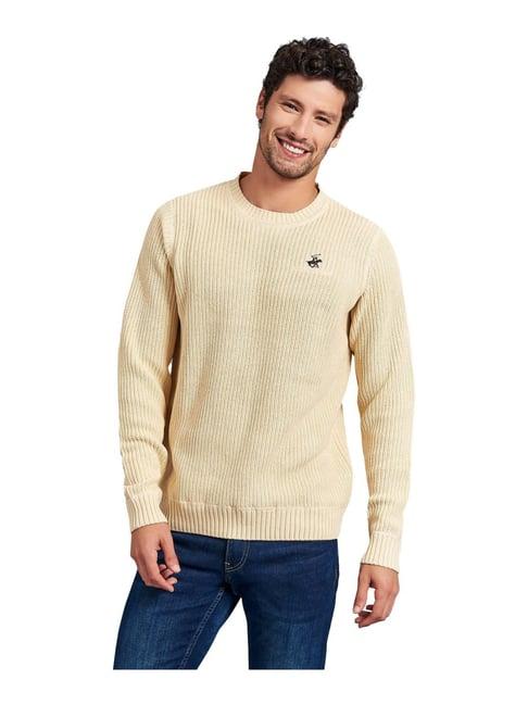 beverly hills polo club beige cotton regular fit sweater