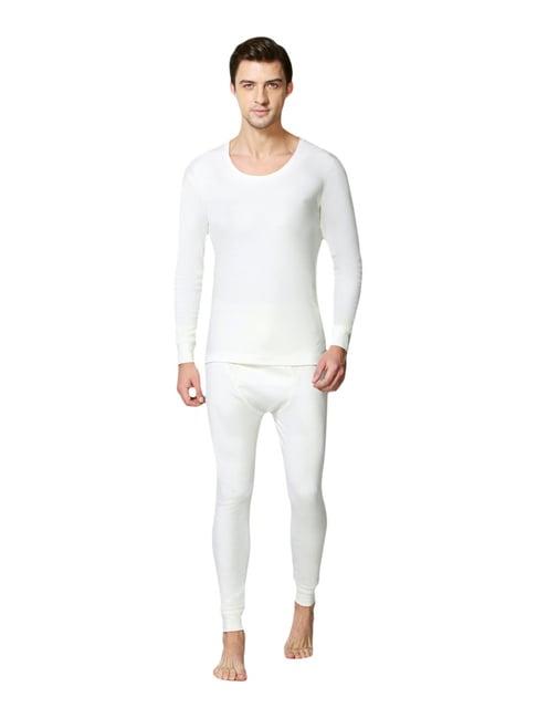 van heusen skinny fit warmtech anti bacterial solid thermal top - ivory