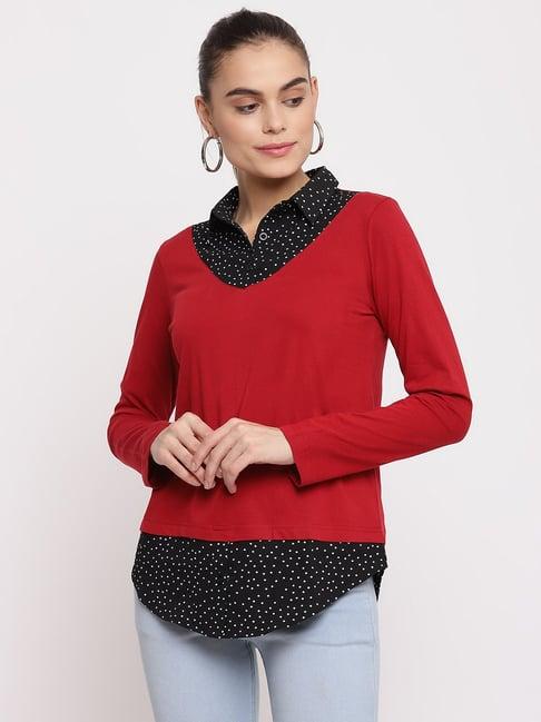 the vanca red full sleeves pullover