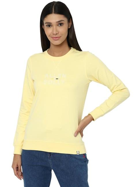 allen solly yellow printed sweatshirt