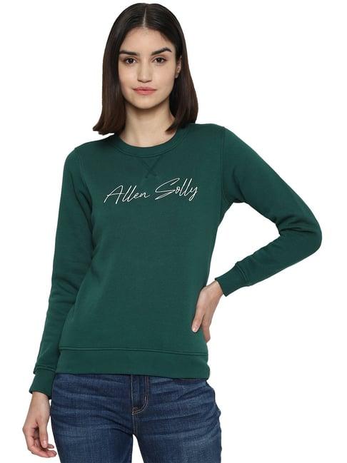 allen solly green embroidered sweatshirt