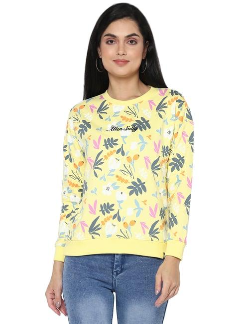 allen solly yellow printeded sweatshirt