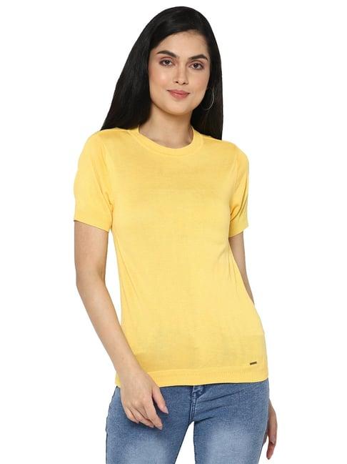 allen solly yellow round neck t-shirt