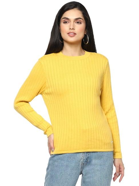 van heusen yellow cotton striped top