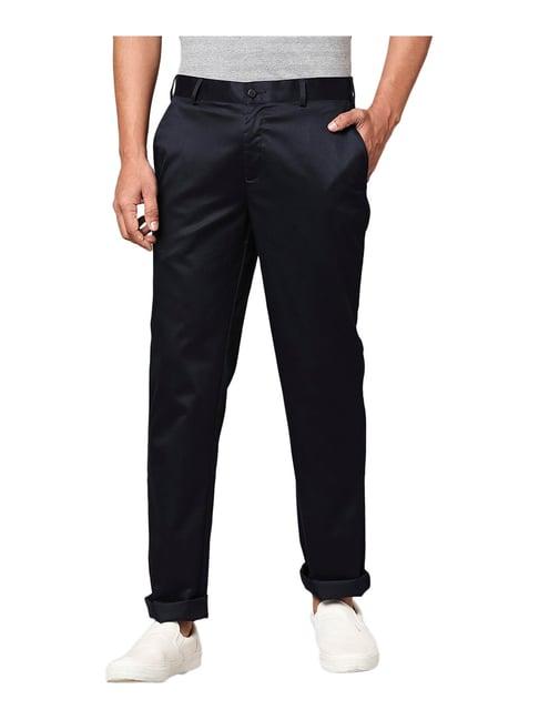 park avenue navy super slim fit flat front trousers