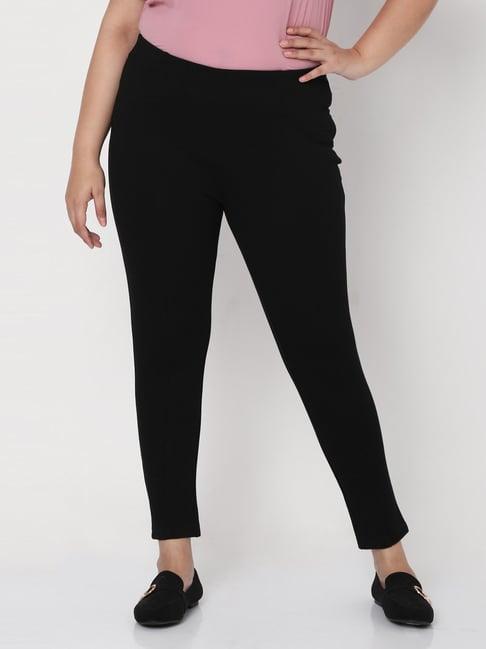 vero moda curve black mid rise pants