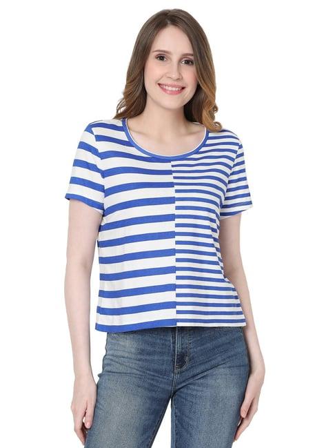 vero moda pink cotton striped t-shirt