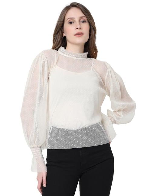 vero moda white printed top