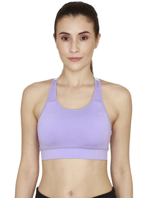 zelocity by zivame purple plain sports bra