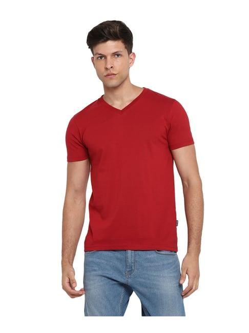 red chief red regular fit t-shirt