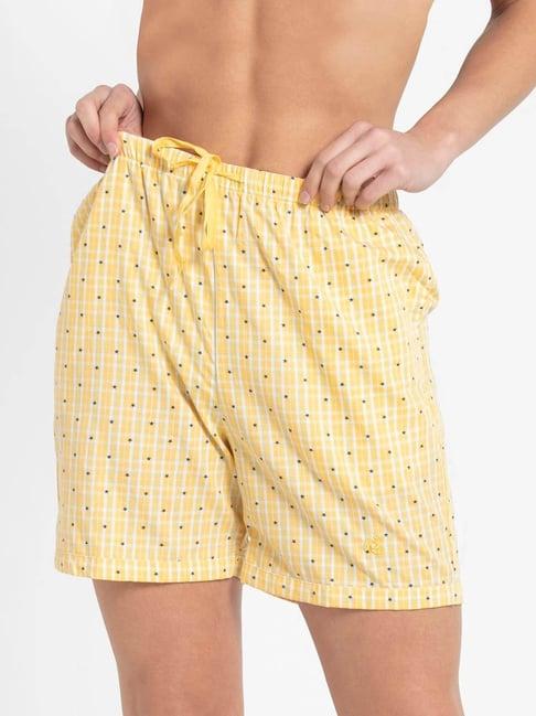 jockey yellow checks shorts