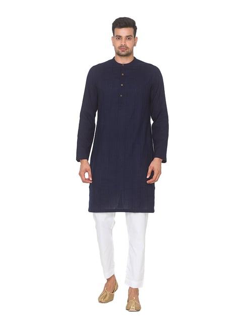 ethnicity navy striped kurta bottom set