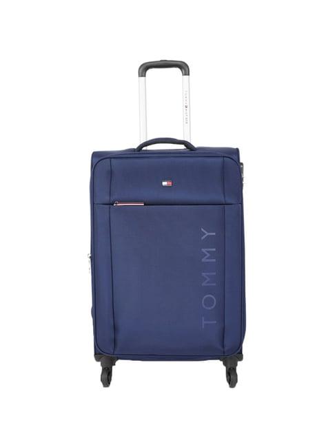 tommy hilfiger sigma navy 4 wheels medium soft cabin trolley - 41 cm