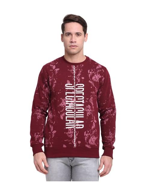 venitian wine round neck printed sweatshirt