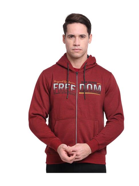 venitia wine printed hoodie