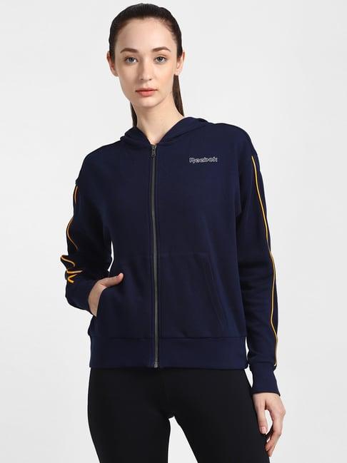 reebok navy hooded sweatshirt