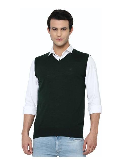 allen solly green regular fit sweater