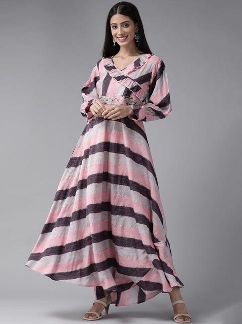 yufta multicolor striped maxi dress