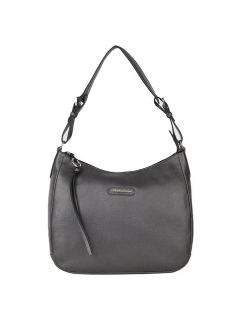 belladama valentina black solid medium hobo handbag