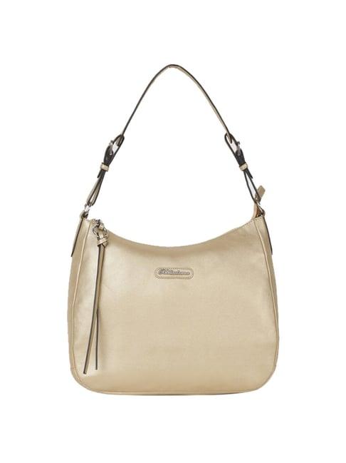 belladama valentina golden solid medium hobo handbag