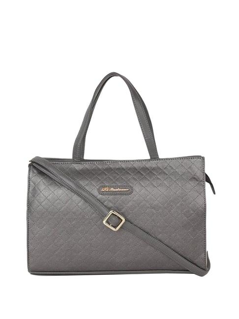 belladama sapphire grey textured medium handbag