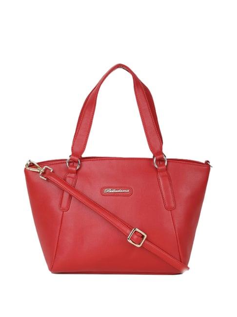 belladama rosa red solid medium handbag