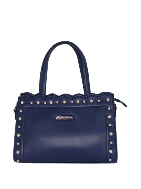 belladama rosa maria navy embellished medium handbag