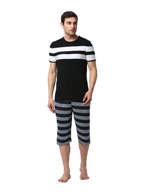 vimal jonney multicolor striped t-shirt & capris