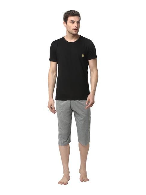 vimal jonney black & grey t-shirt & capris