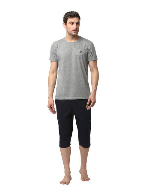 vimal jonney grey & black t-shirt & capris