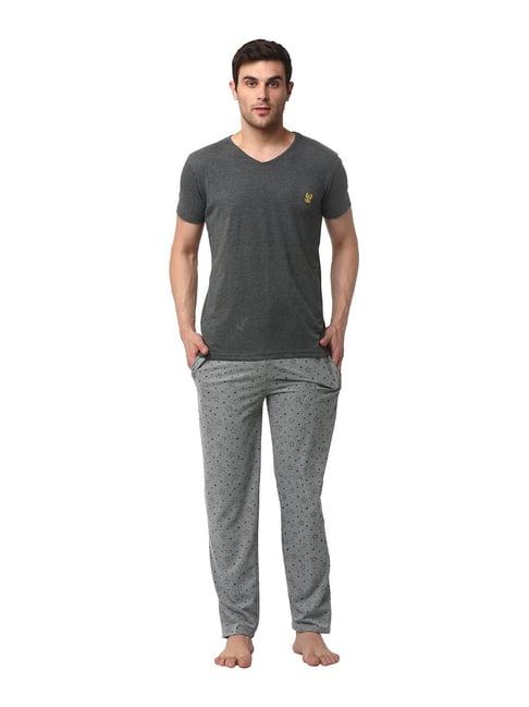 vimal jonney grey printed t-shirt & trackpants