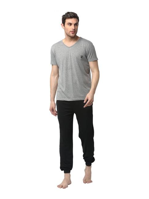 vimal jonney grey & black t-shirt & trackpants