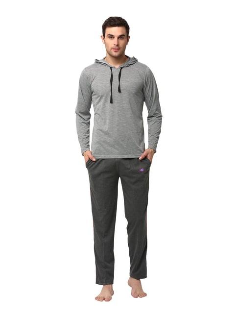 vimal jonney light grey & dark grey t-shirt & trackpants