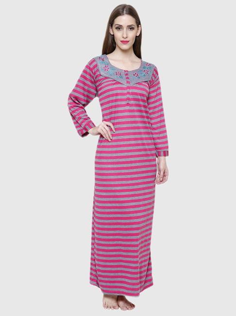 secret wish pink stripes night dress