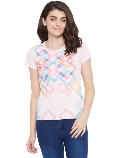 neva pink cotton geometric print top