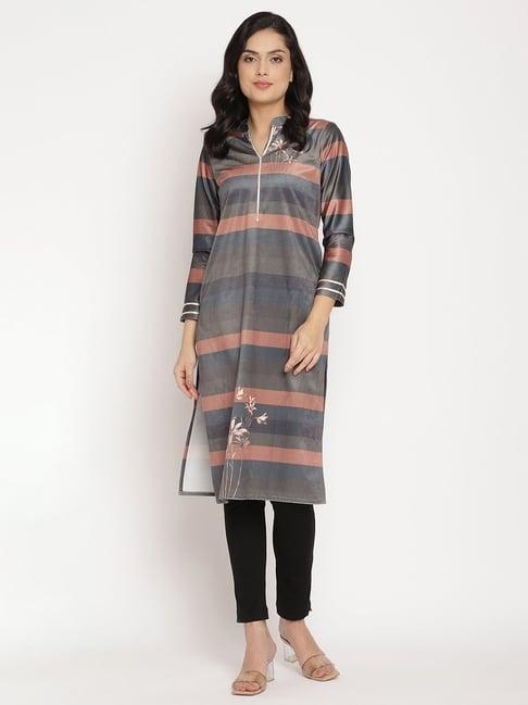 ahalyaa multicolor striped straight kurta